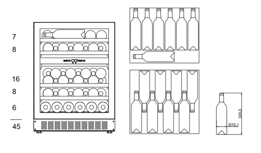 Einbau-Weinkühlschrank - WineCave 700 60D Stainless  