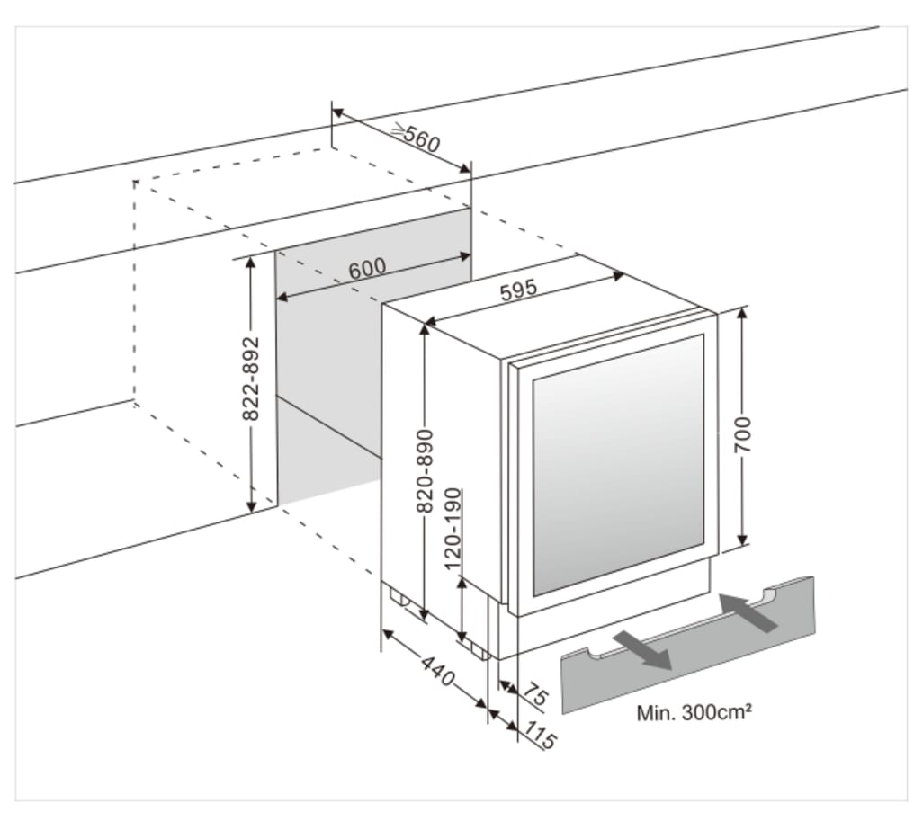 Cantinetta vino da incasso - WineChamber 700 60D Stainless