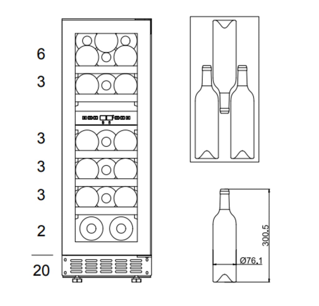 Einbau-Weinkühlschrank - WineCave 800 30D Fullglass Black