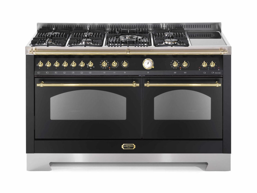 Range cooker - Dolce Vita 150 cm (2 ovens) (Black/Brassed) Gas