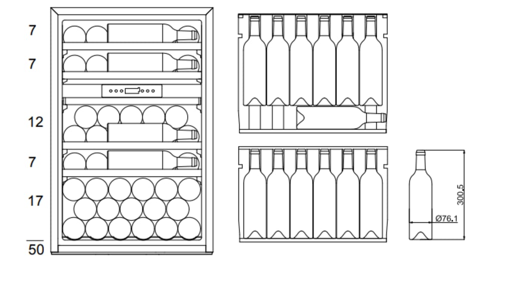 Integrated wine cooler - WineKeeper 49D Stainless 