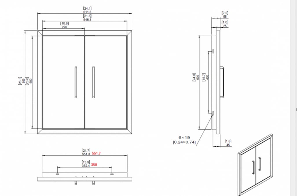 Folkunga - Built-in - Upotettava kaksoisovi - Small