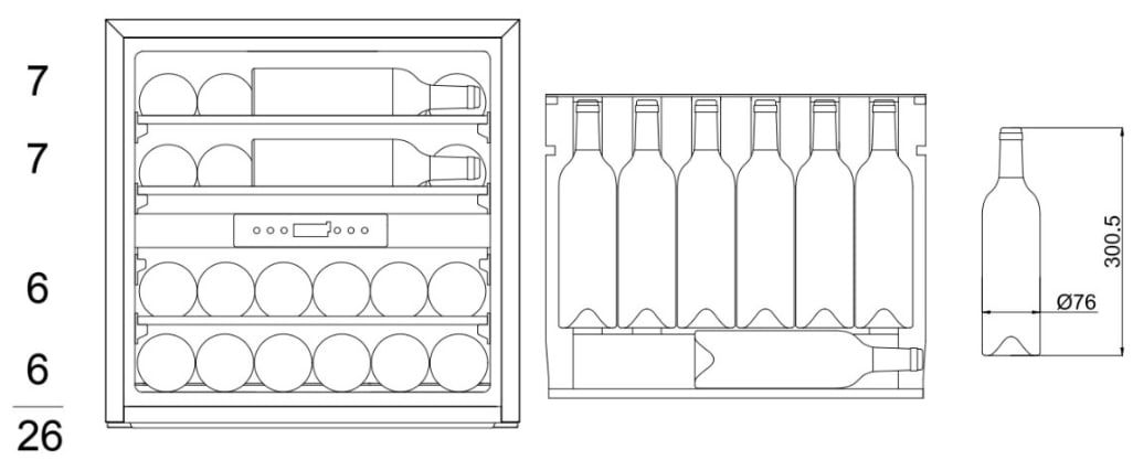 Integrérbart vinkøleskab - WineKeeper 25D Anthracite Black 