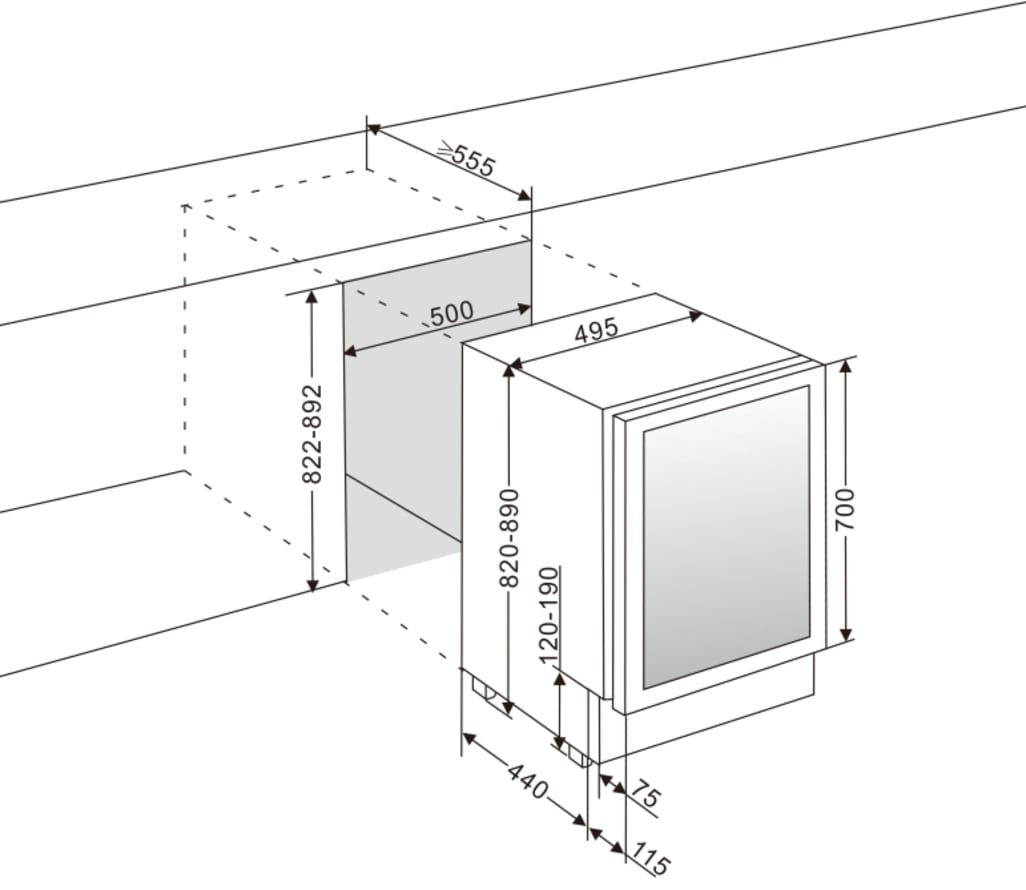 mQuvée Einbau-Weinkühlschrank - WineCave 700 50D Stainless