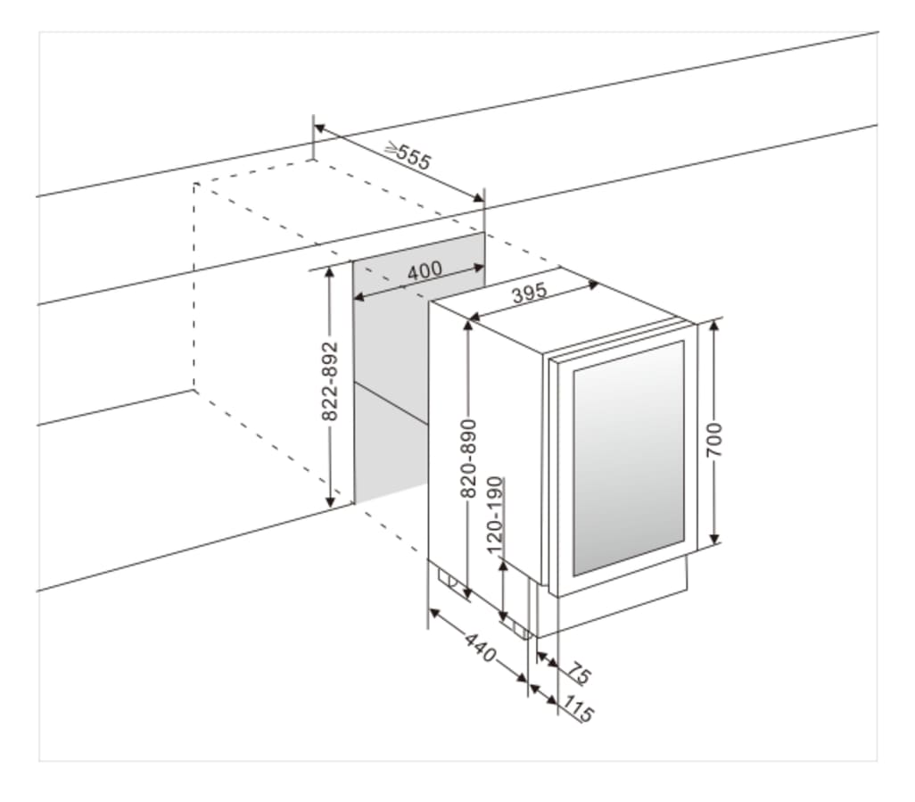 Cantinetta-frigo da incasso per birra - BeerServer 40 Stainless