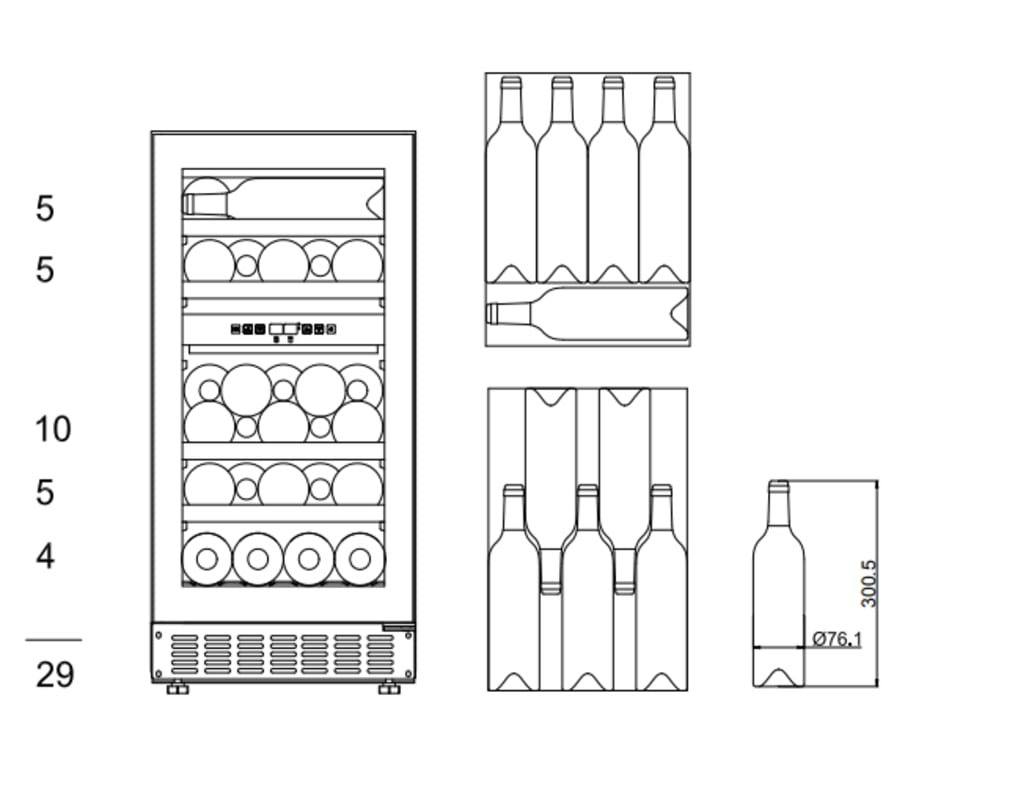 Sisäänrakennettava viinikaappi – WineCave 700 40D Stainless