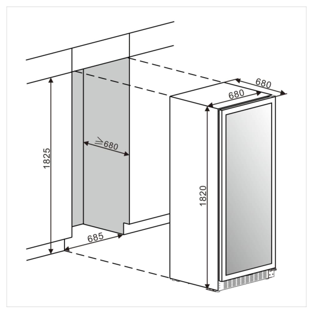 (B-Vare) - Vinlagringsskap - Velvet 220 Glass 	