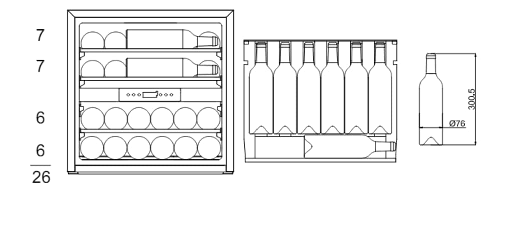 Integrierbarer Weinkühlschrank - WineKeeper Exclusive 25D Push/Pull 