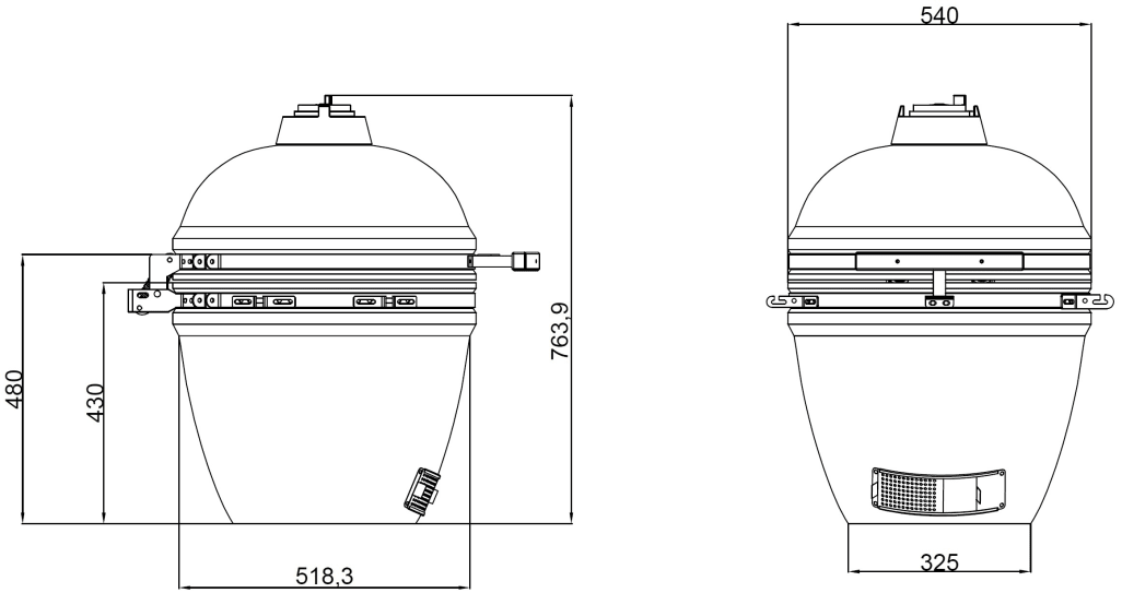 Kamado Medio 21" indépendant avec kit d'accessoires