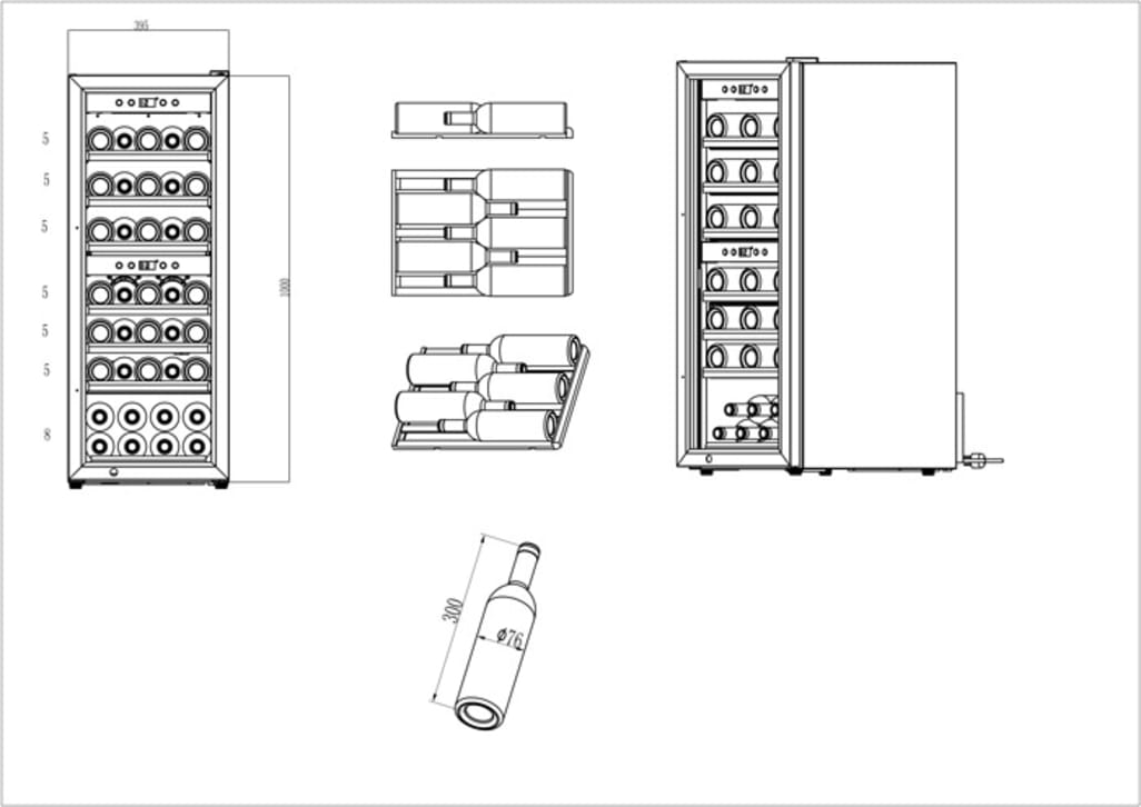 Free-standing wine fridge - WineExpert 38 Stainless 