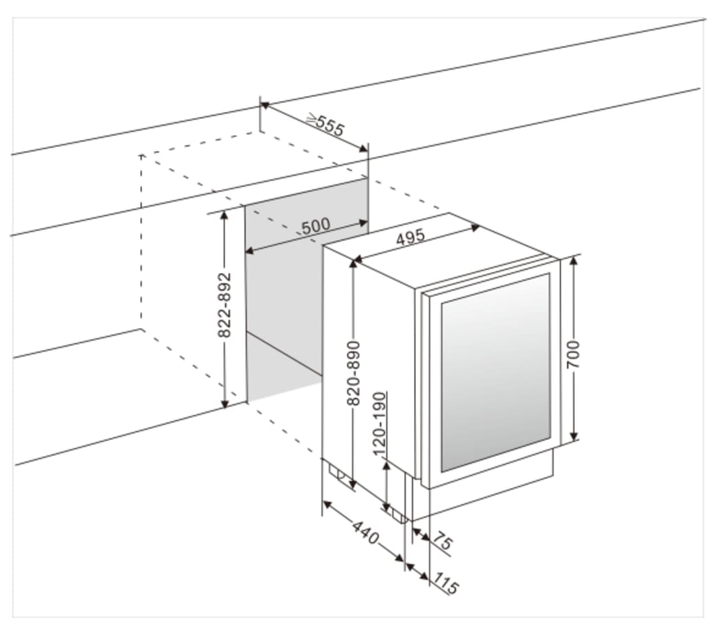 Sisäänrakennettava viinikaappi – WineCave 700 50D Modern 