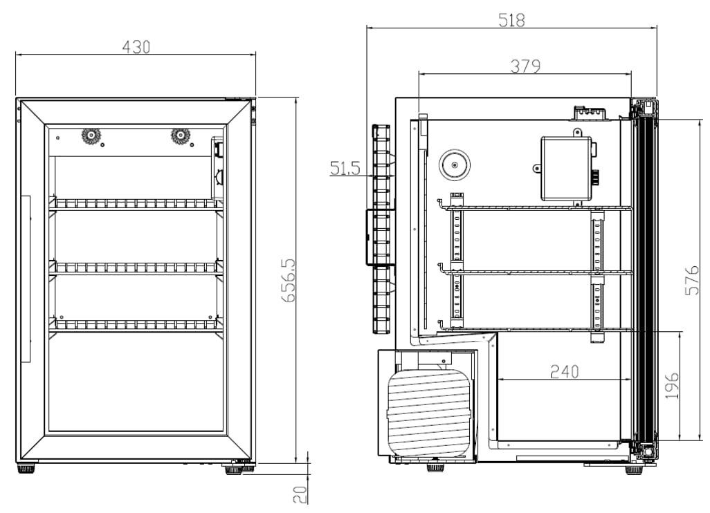 Freistehender Bierkühlschrank - Outdoor Collection 63 Black