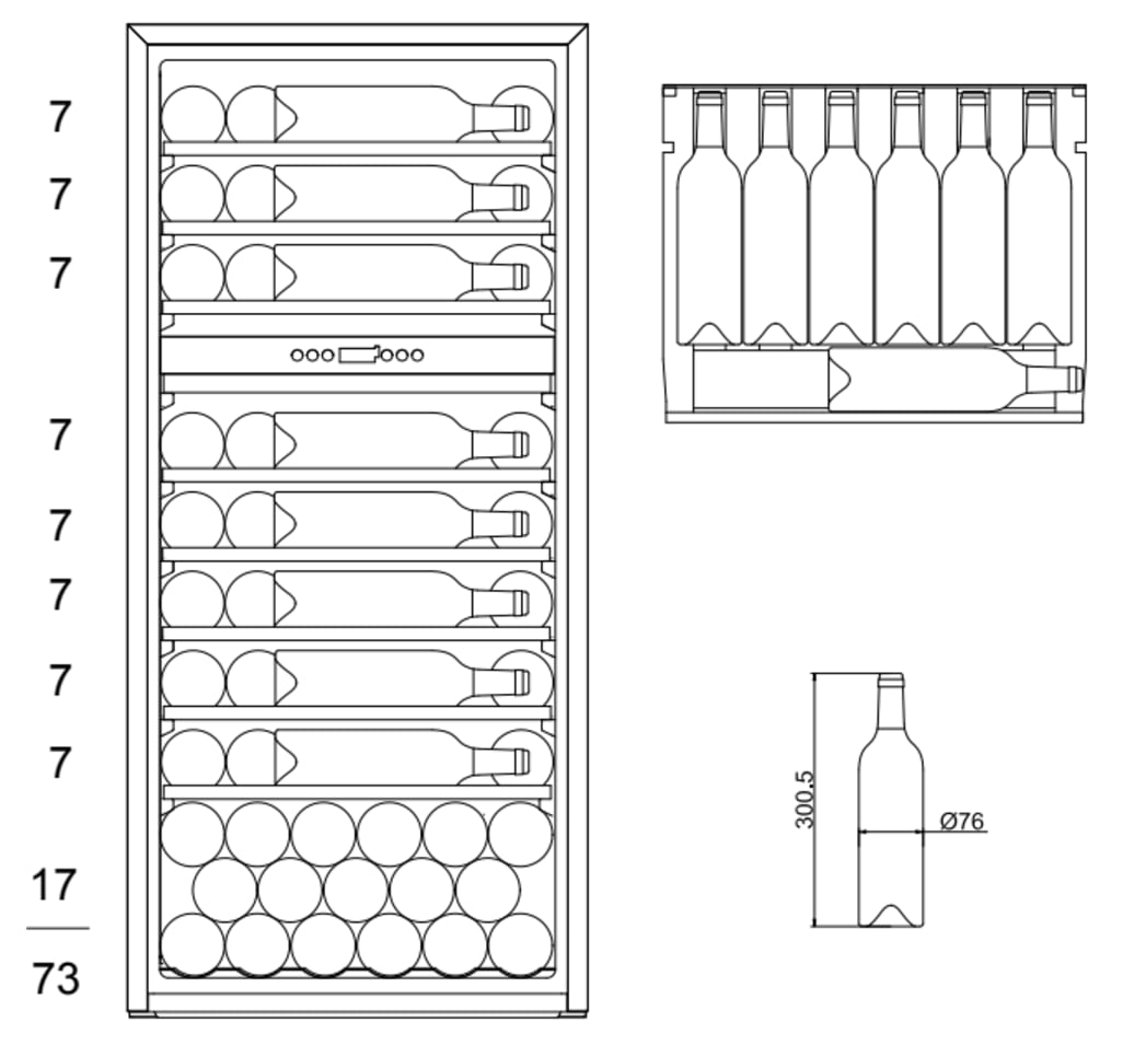 Integrated wine fridge - WineKeeper 70D Anthracite Black 