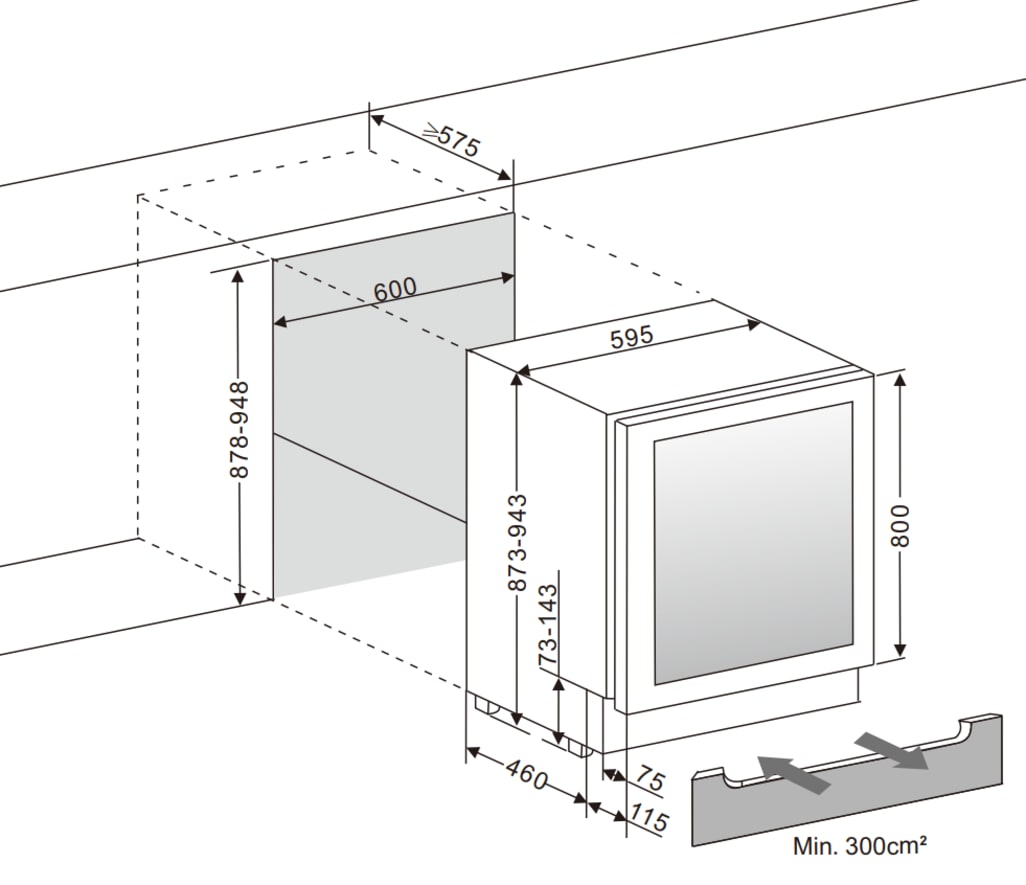Inbyggbar vinkyl - WineCave 800 60D Stainless