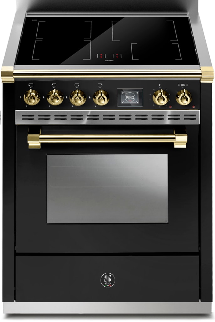 Ascot - Combi-Steam -Induktionskomfur 70 cm (1 oven) (Sort/Messing)