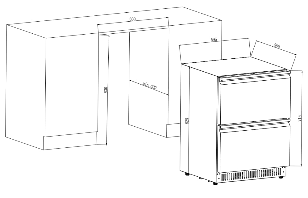 Sisäänrakennettava / Vapaasti seisova ulkojääkaappi - Outdoor Collection 51D Stainless