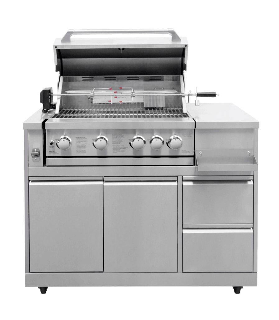 Inox Range - Fristående gasgrill med 4 brännare och infravärme