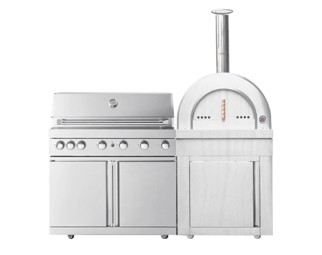 Stainless Collection - Moduuli puilla lämpiävä pizzauuni - Naples