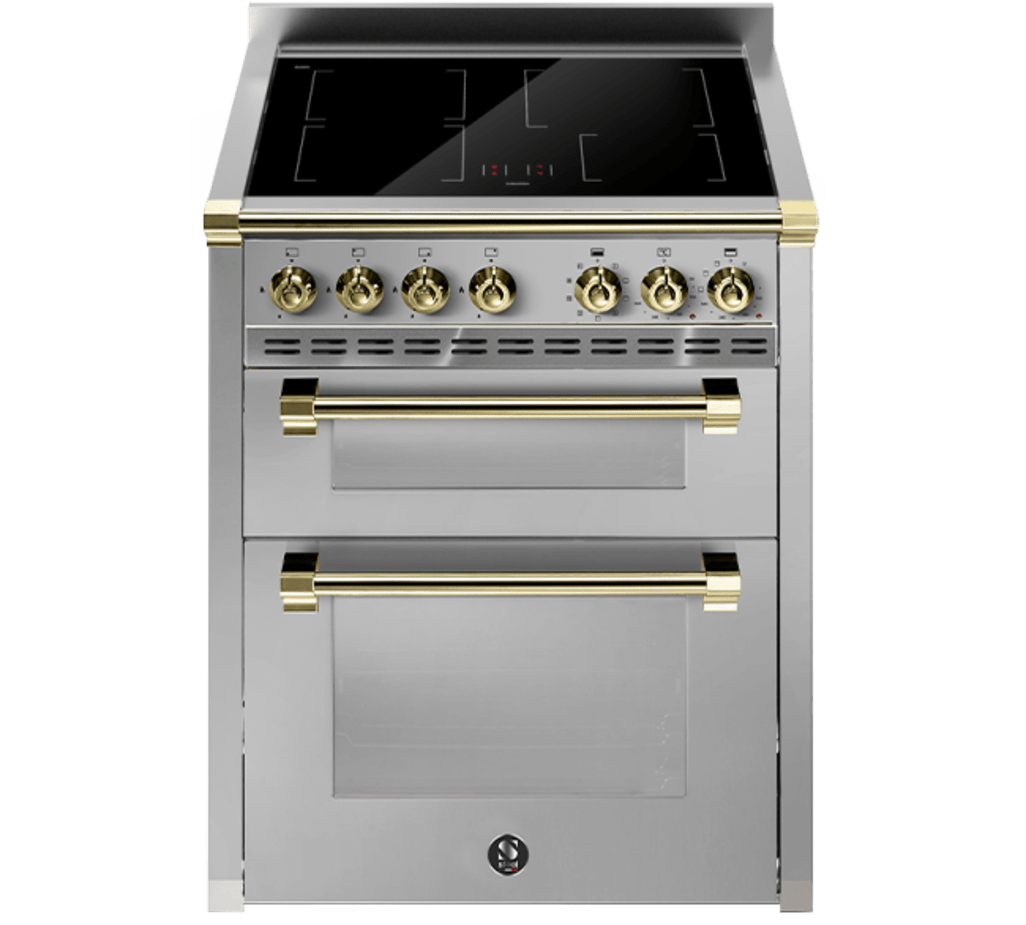 Ascot - Combi-Steam - Induktionsspis 70 cm (2 ugnar) (Rostfri/Mässing)