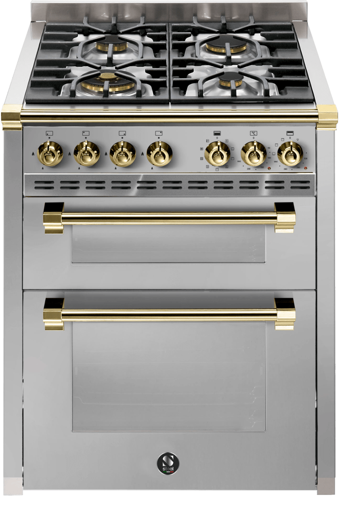 Ascot - Combi-Steam - Gasspis 70 cm (2 ugnar) (Rostfri/Mässing)