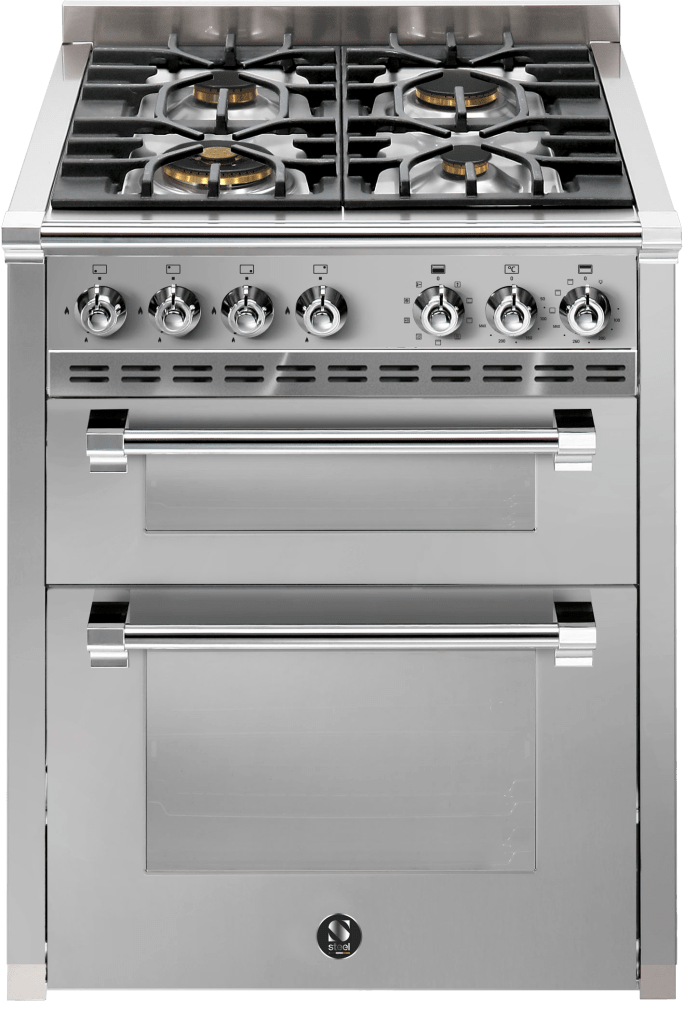 Steel - Ascot - Combi-Steam - Gasspis 70 cm (2 ugnar) (Rostfri/Krom)