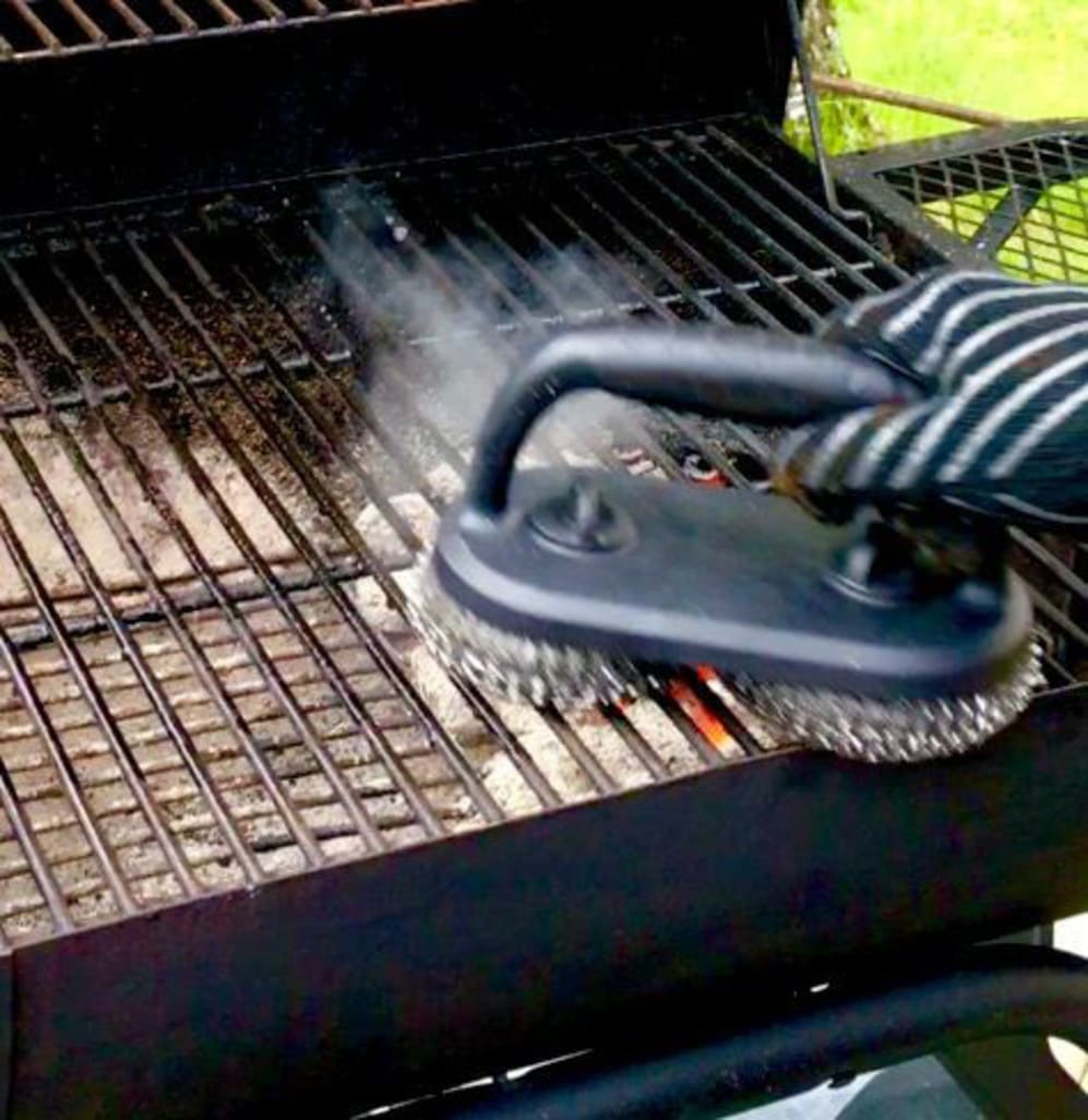 Grillbürste mit 2 Stahlpads