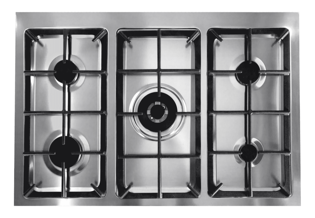 Pazzano - Cuore - Piano de cuisson à gaz 90 cm (2 fours) (Noir/Acier brossé)