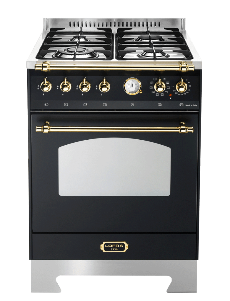 Dolce Vita - Gasherd 60 cm (1 Backofen) (Schwarz/Messing)