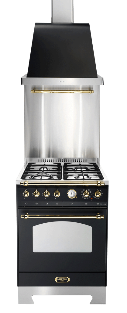 Gasherd mit Gasbackofen - Dolce Vita 60 cm (Schwarz/Messing)