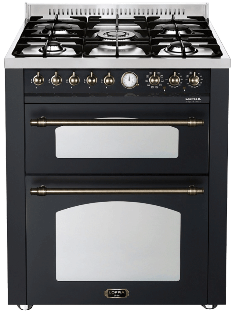 Piano de cuisson - Dolce Vita 70 cm (2 fours) (Noir/Bronze) Gaz