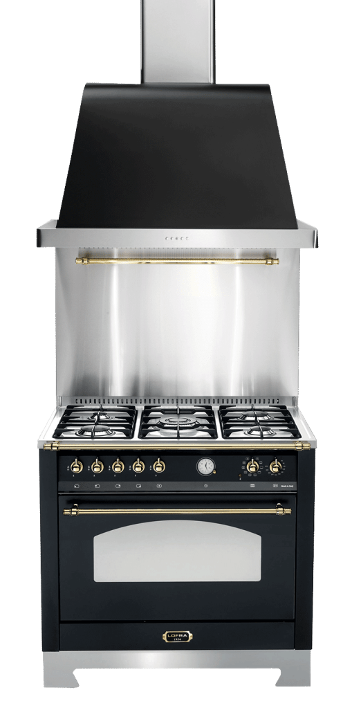 Dolce Vita - Gasherd 90 cm (1 Backofen) (Schwarz/Messing)