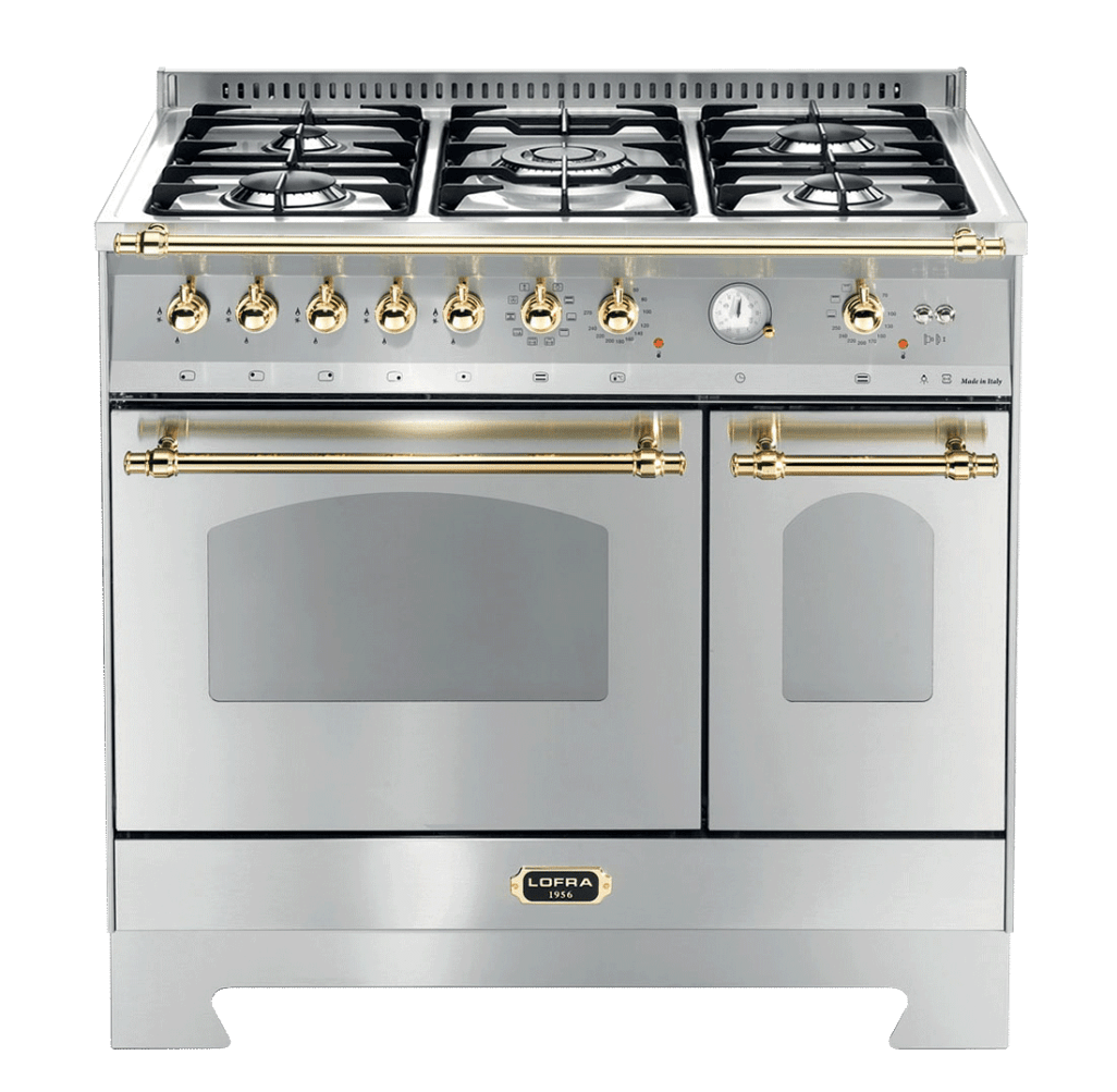 Gasherd - Dolce Vita 90 cm (Edelstahl/Messing)