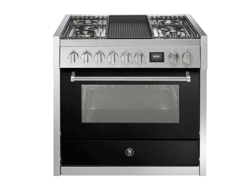 Genesi - Combi-steam - Gasskomfyr 90 cm (1 ovn) (Nero) + BBQ
