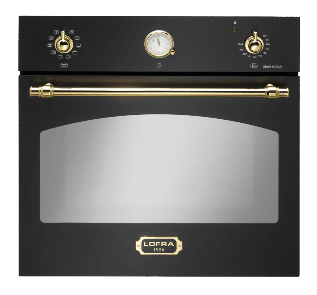 Indbygningsovn Dolce Vita 60 cm (Antrasittsort/Messing)