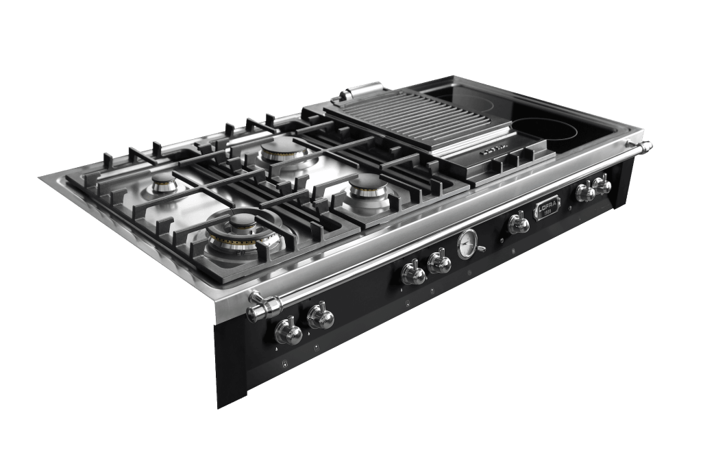 Surface de cuisson 120 cm (Noir / Chrome) 