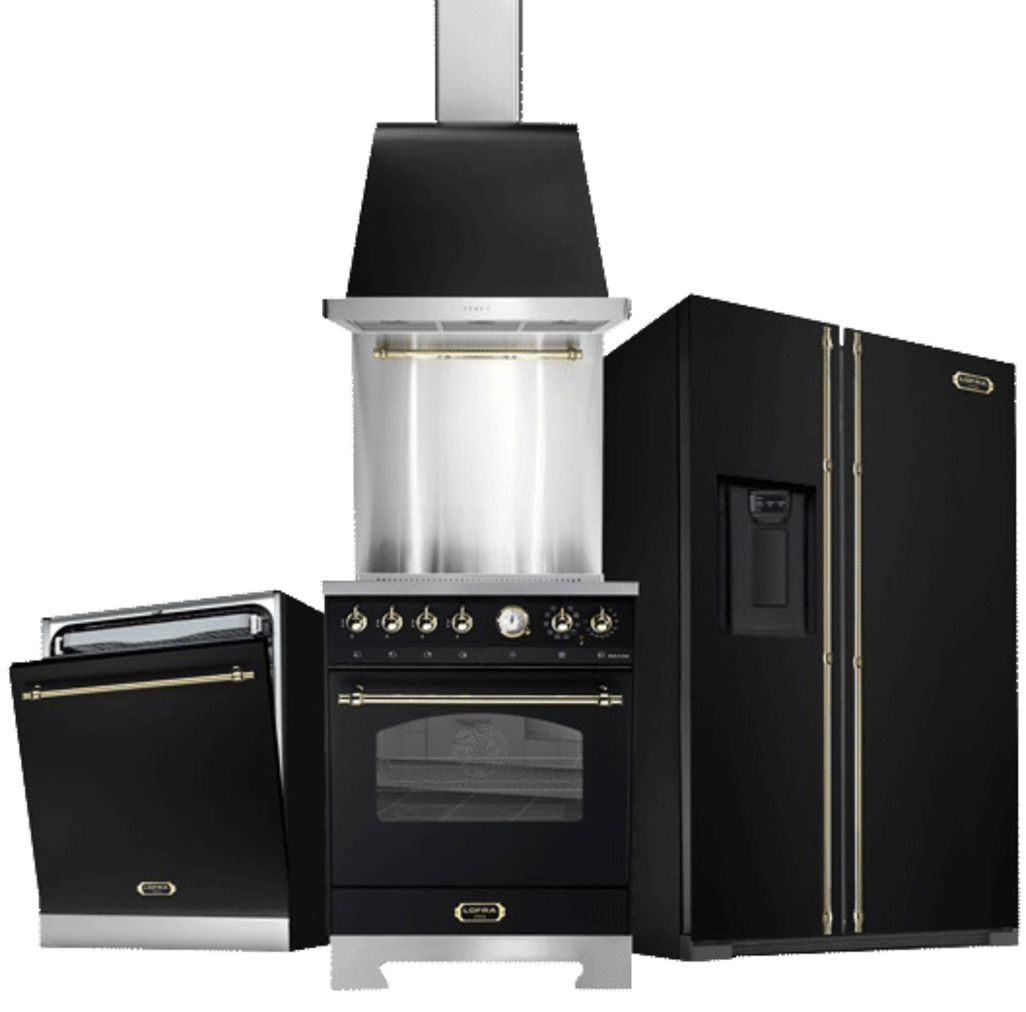 Ensemble de cuisine - Lofra Dolcevita 60 cm (cuisinière à gaz + lave-vaisselle + réfrigérateur + crédence + hotte)