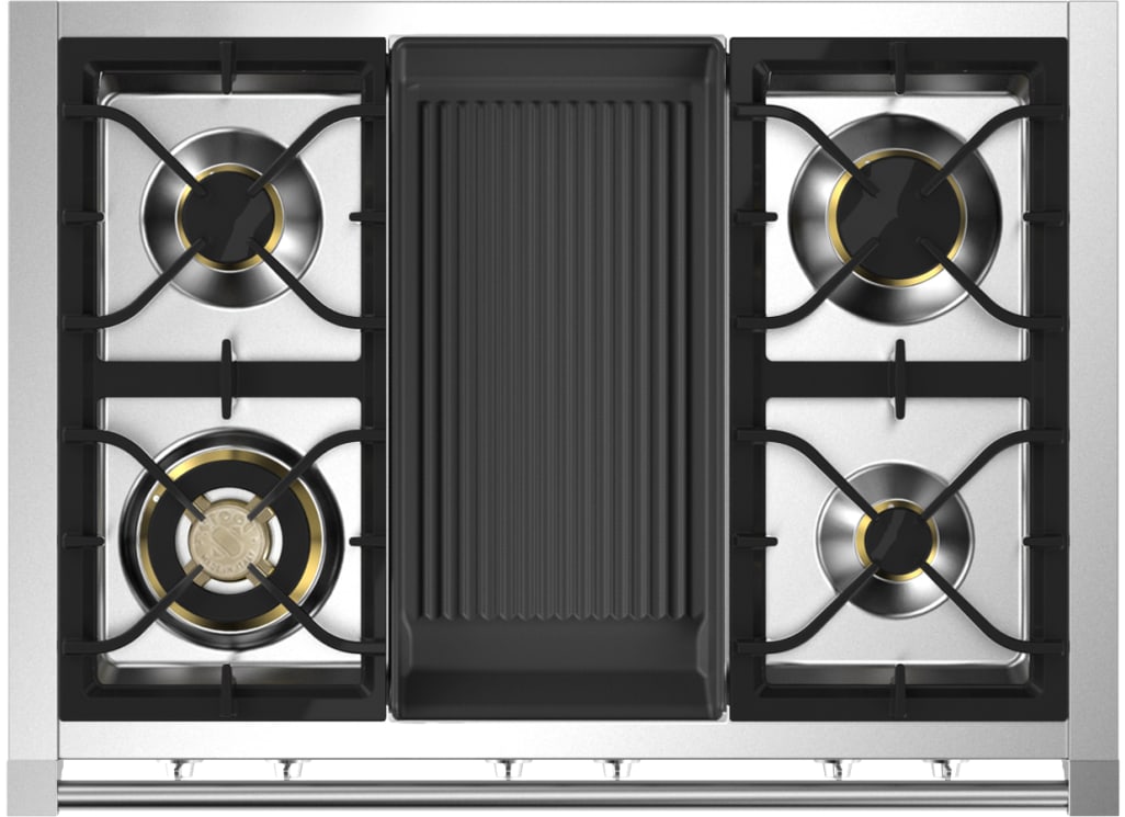 Ascot - Combi-steam - Gasskomfyr 100 cm (2 ovner) (Nero/Brass) + BBQ