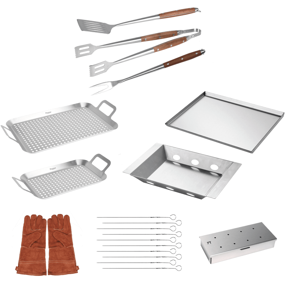 Lisävarustepaketti kuusipolttimisille vapaasti seisoville kaasugrilleille