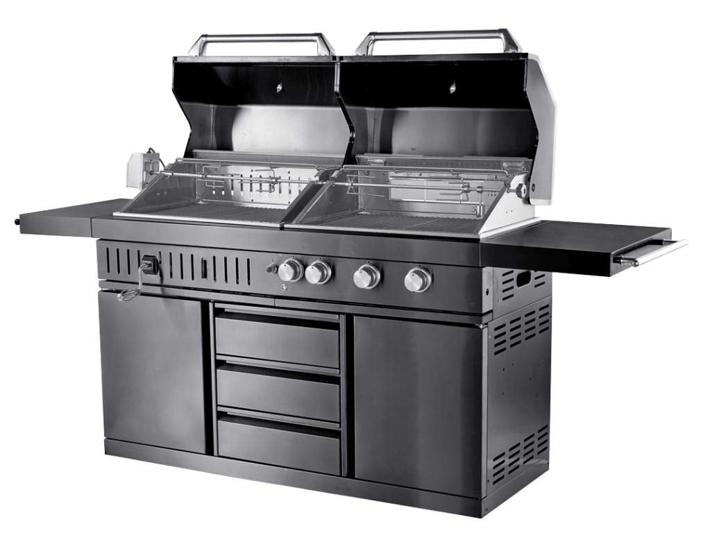 Black Collection - Freistehender Gas- und Holzkohlegrill