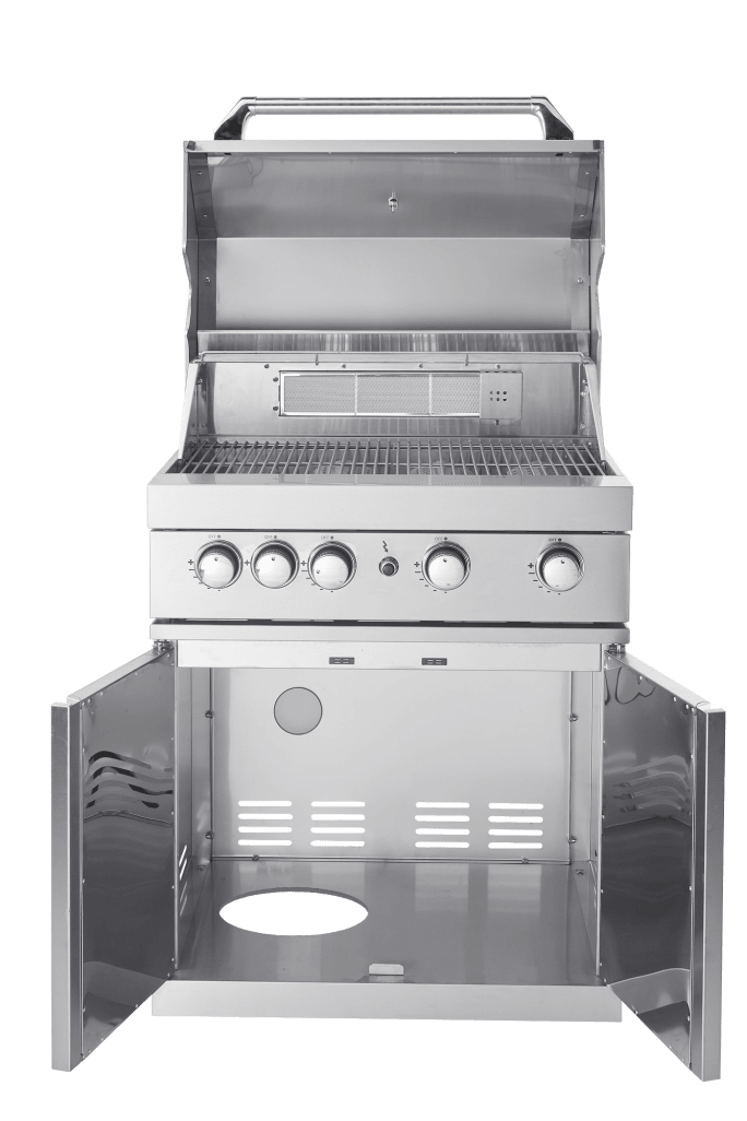 Stainless Collection - Vapaa seisova kaasugrilli 4 polttimolla ja infrapunapoltin - Mukana tarvikepaketti