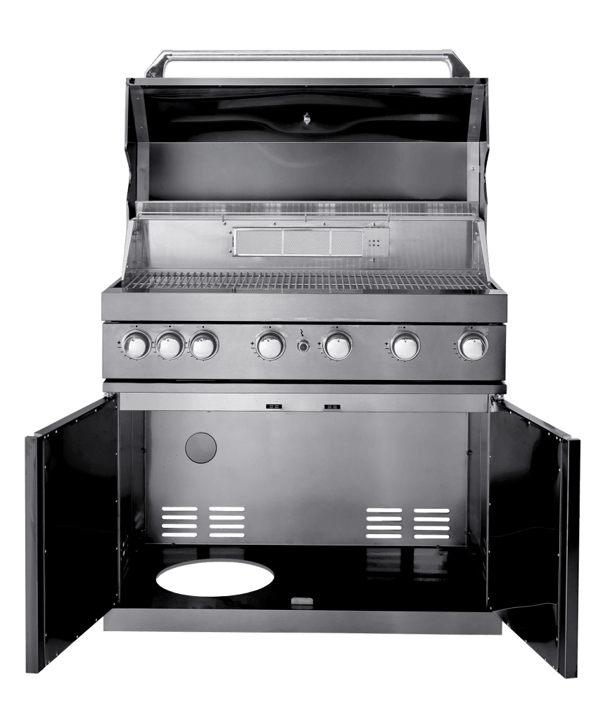 Black Collection - Vapaa seisova kaasugrilli 6 polttimolla ja infrapunapoltin - Mukana tarvikepaketti