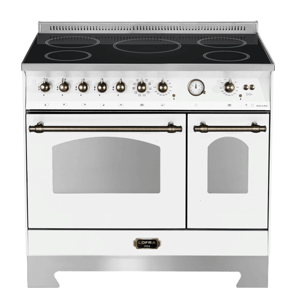 Dolce Vita - Induction Range Cooker 90 cm (2 ovens) (Pearl white/Bronze) 