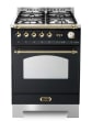 Range cooker - Dolce Vita 60 cm (1 gas oven) (Black/Brassed) Gas