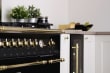 Range cooker - Dolce Vita 70 cm (2 ovens) (Black/Brassed) Gas