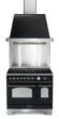 Cooker package Black/Bronze- Dolce Vita 90 cm (cooker + extraction hood + splashback) (ceramic) 2 ovens