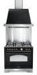 Cooker package Black/Bronze - Dolce Vita 90 cm (cooker + extraction hood + splashback) (gas) 1 oven