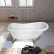 Freistehende Badewanne mit Füßen Ideal Weiß - Messing