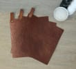 Pot holders 2-pack - leather (Cognac/brown)