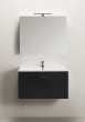 Go 800 Komplett Waschtisch Set mit Spiegelschrank Schwarz