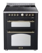 Range cooker - Dolce Vita 70 cm (2 ovens) (Black/Brassed) Induction